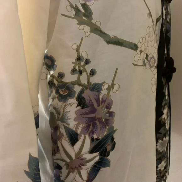 Cherry Blossom Kyoto Silk Robe From Japan Vintage Deadstock - Picture 8 of 10